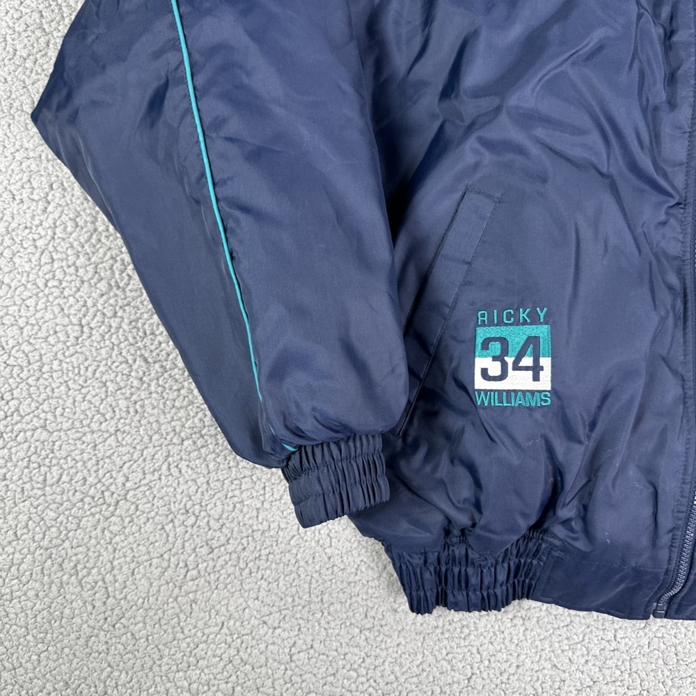 VTG NFL Players INC Miami Dolphins Ricky Williams Jacket Men XL Blue Embroidered - Picture 12 of 16